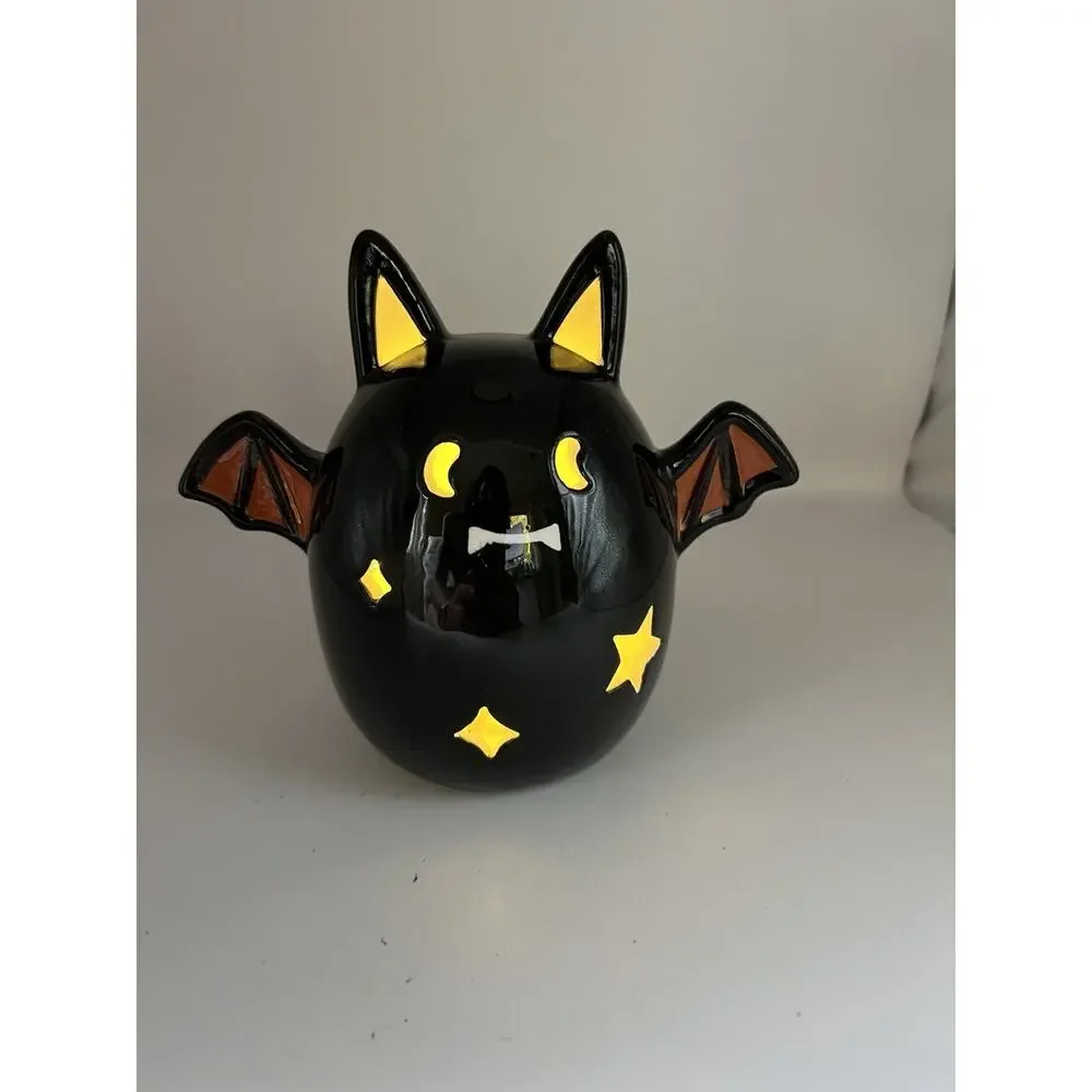 Target Ceramic Bat Halloween Decor Decorative Figurine Stars Light Up 5”